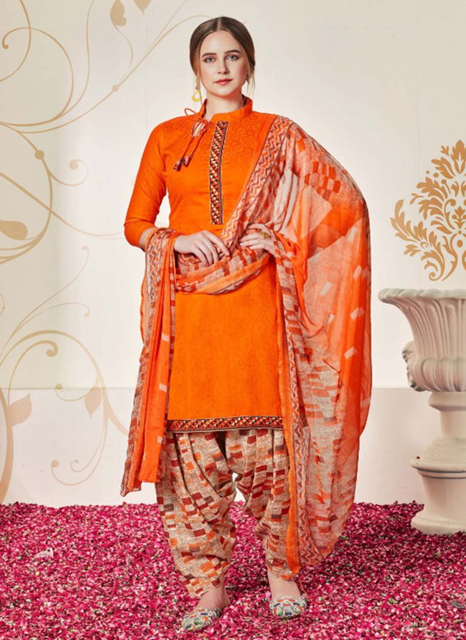 Husna-E-Patiala Pure Heavy Jam Cotton Jacquard With Elegant Kashmiri Style Top Soft Cotton Printed Patiyala Suit Collection 186-001-010